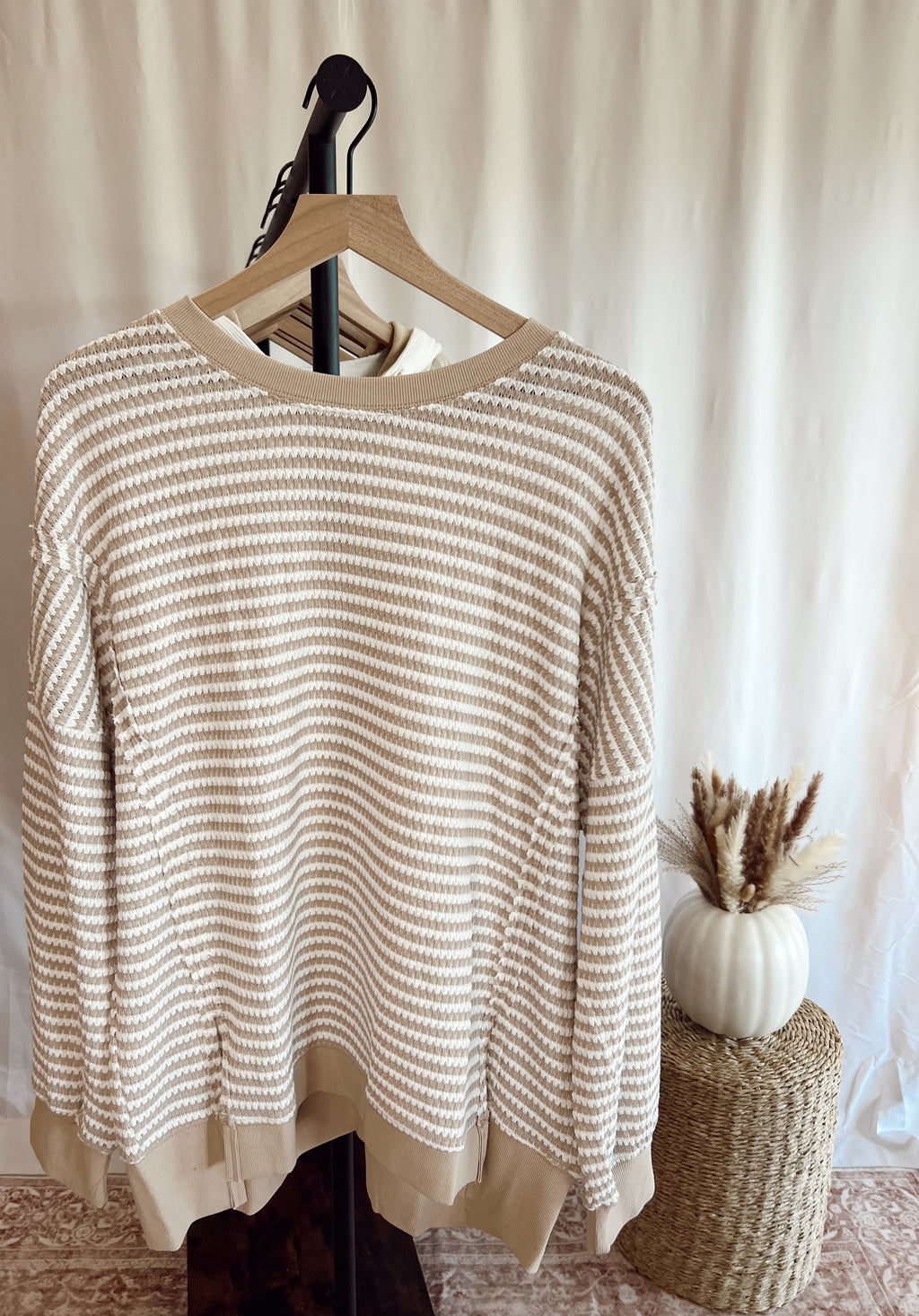 Striped Textured Pullover