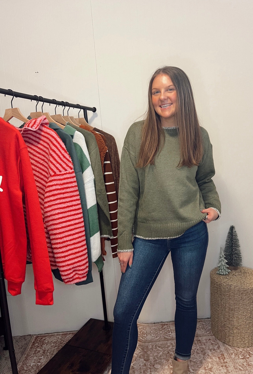 Contrast Knit Sweater