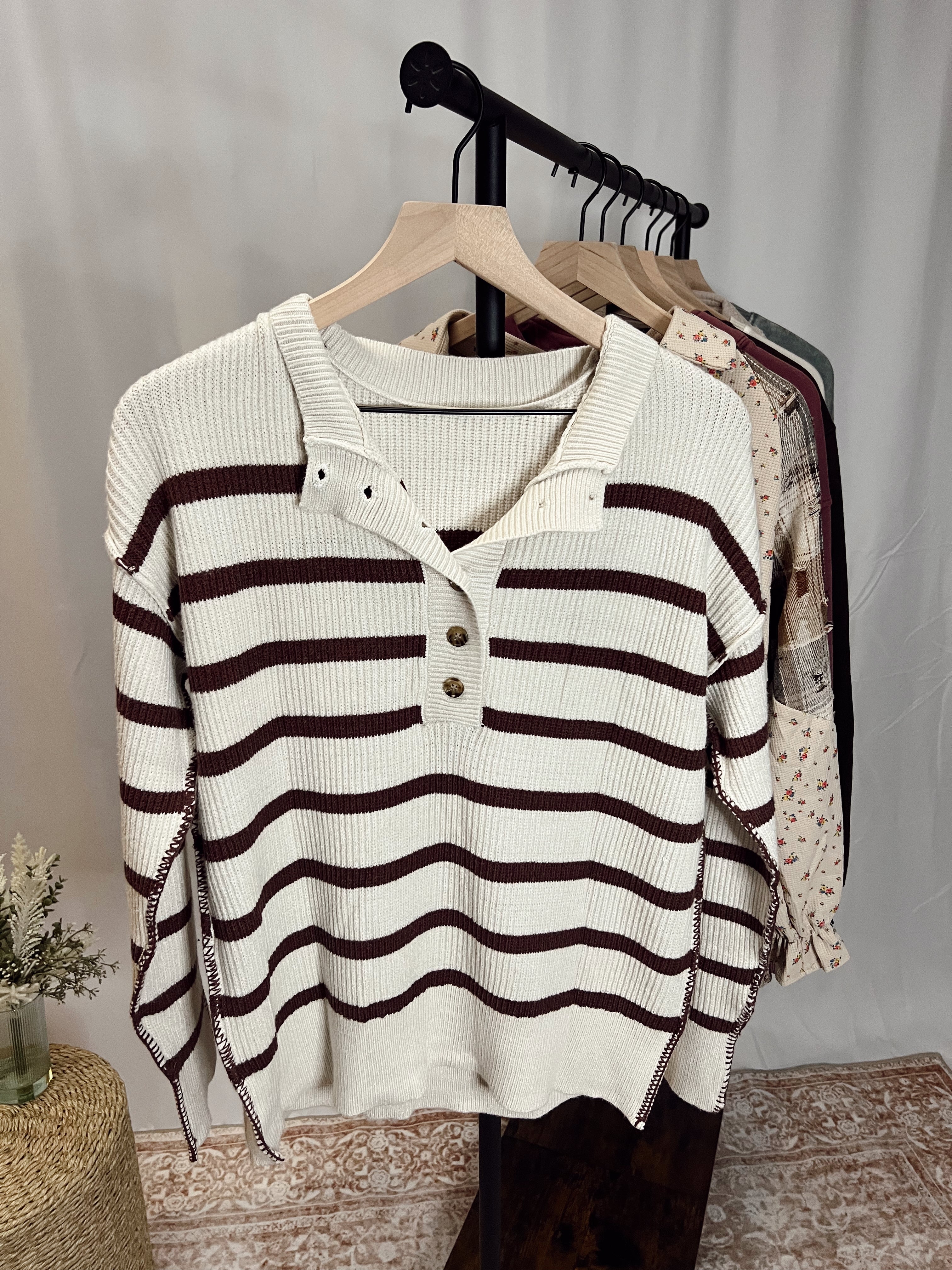 Stripped Brown Sweater