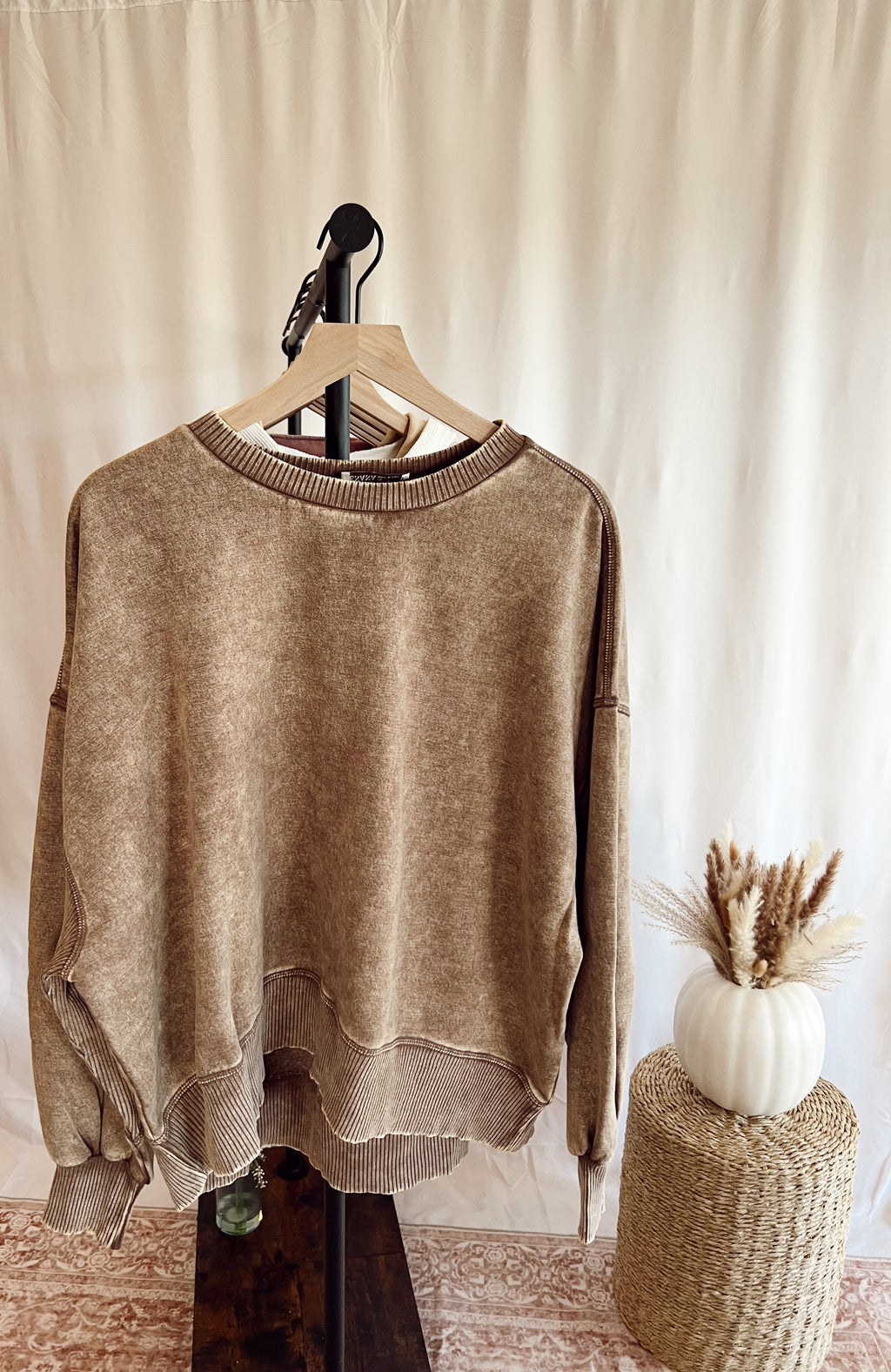 Mocha Cropped Crewneck
