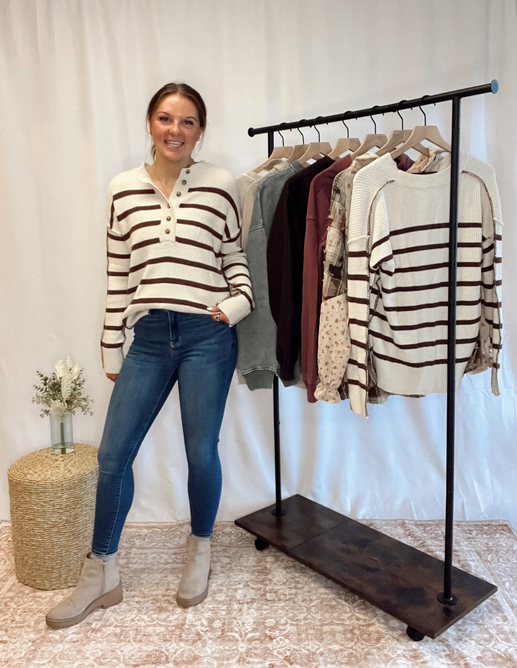 Stripped Brown Sweater