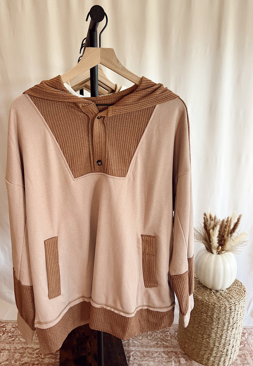 Brown Button Hoodie