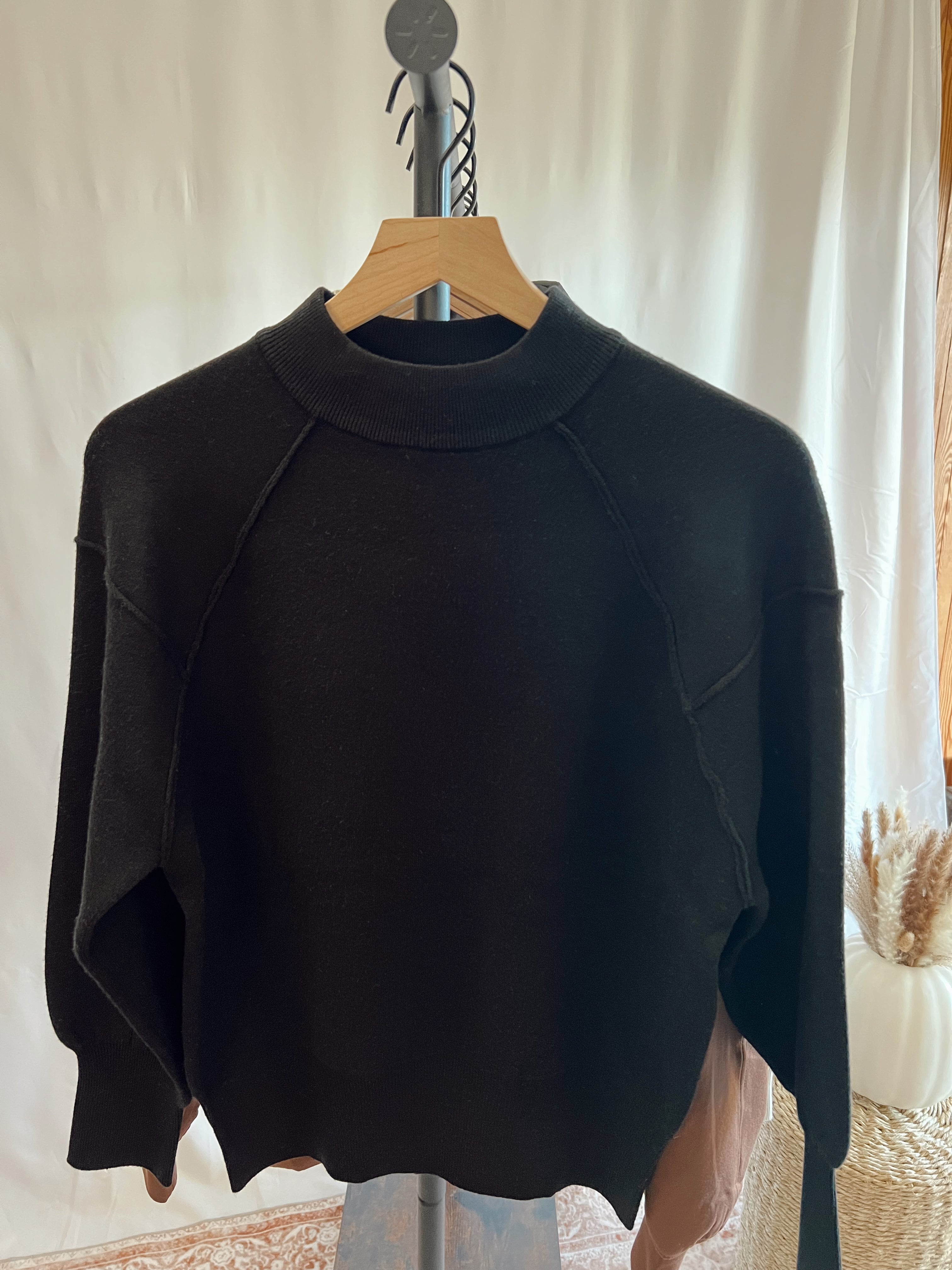 Black Mock-Neck Sweater