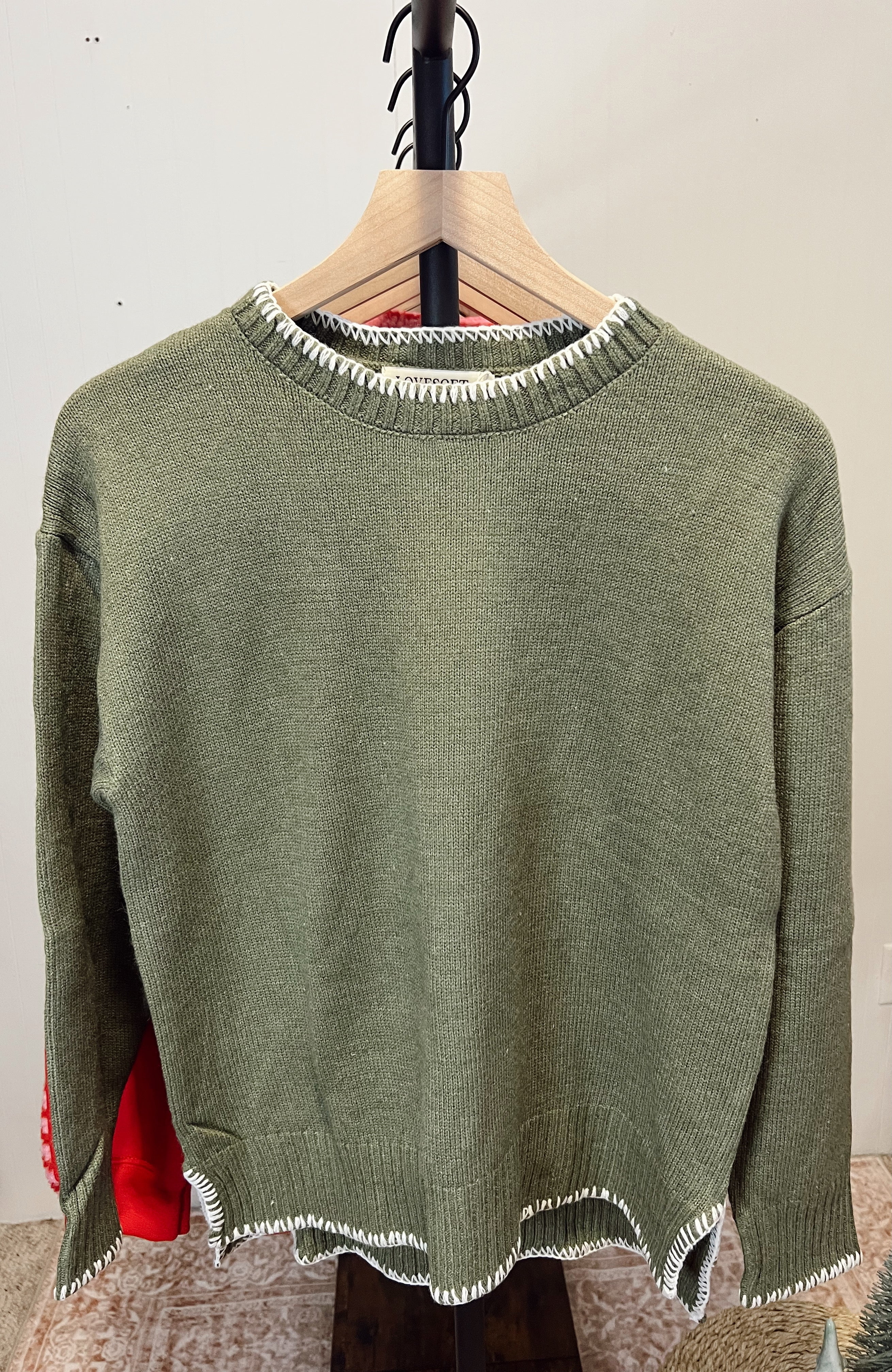 Contrast Knit Sweater